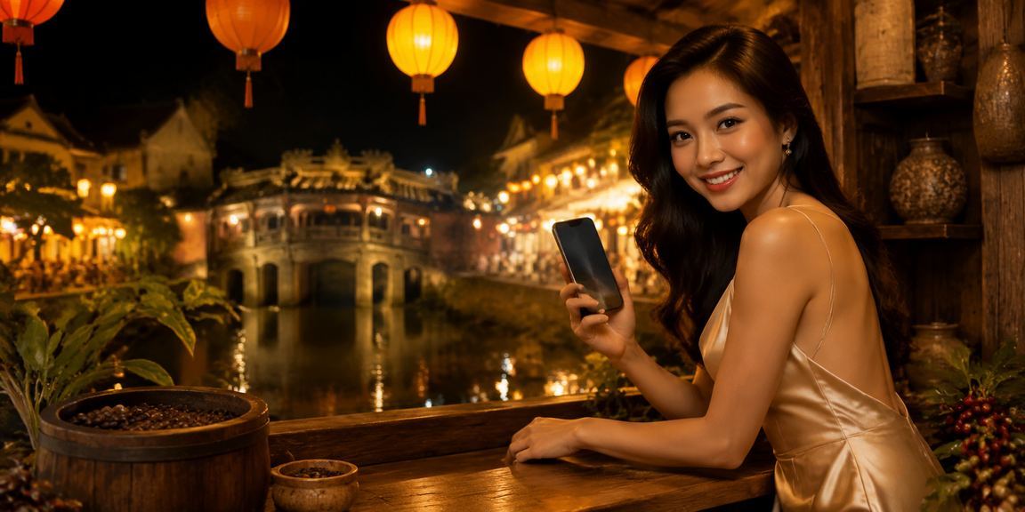 Người dùng Hội An duyệt 28win trên điện thoại bên tách cà phê sáng